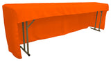 Open Back Polyester Poplin Fitted Tablecloth for Classroom Tables, Orange