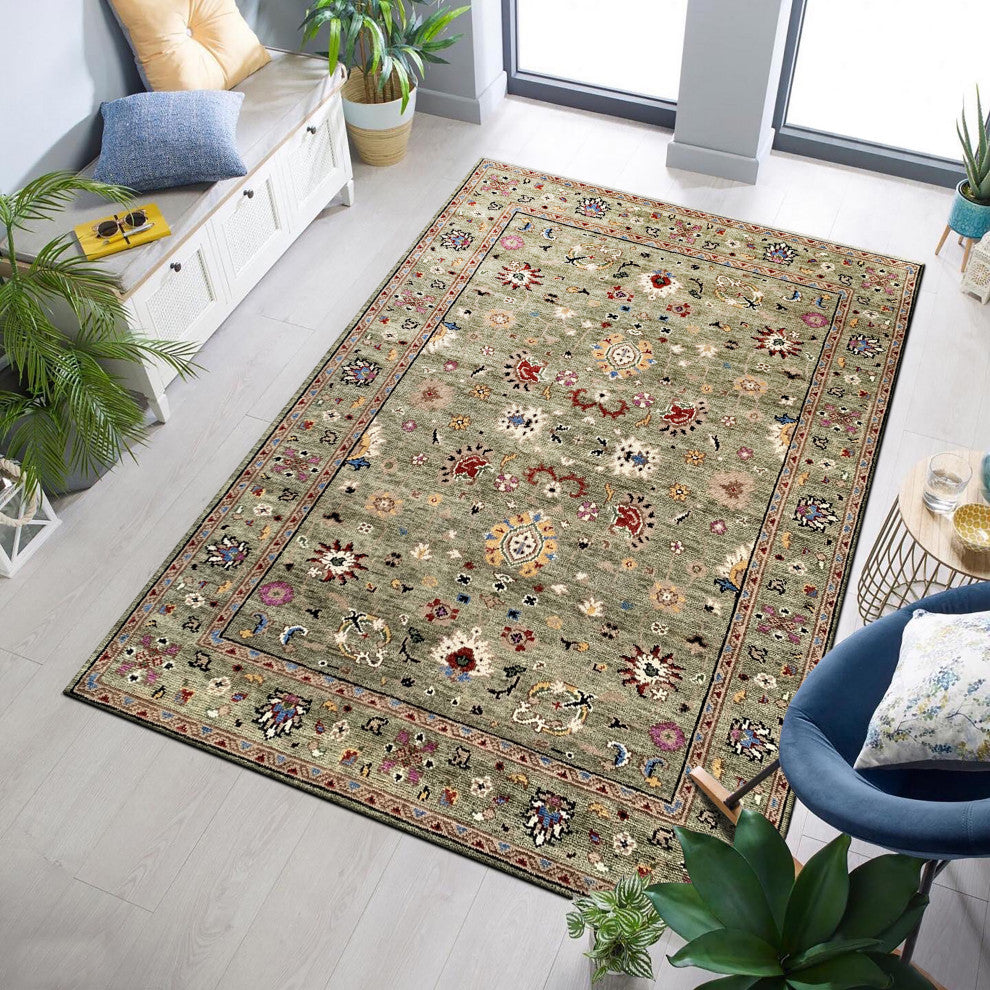 LIGHT Green Traditional Classic Bidjar Collection Area Rug