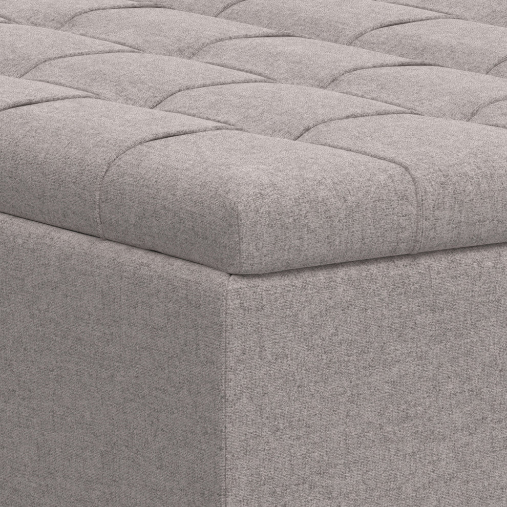 Harrison Large Square Coffee Table Storage Ottoman, Cloud Grey