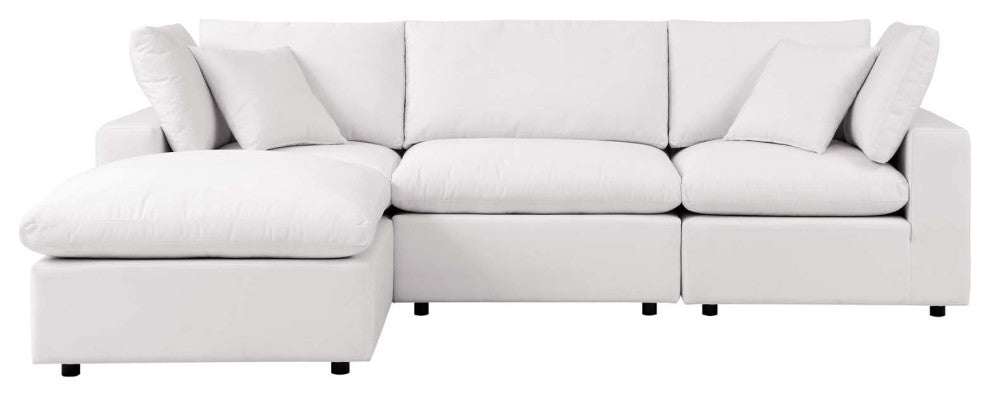 Modular Lounge Sectional Deep Sofa Set, White, Modern, Outdoor Hospitality
