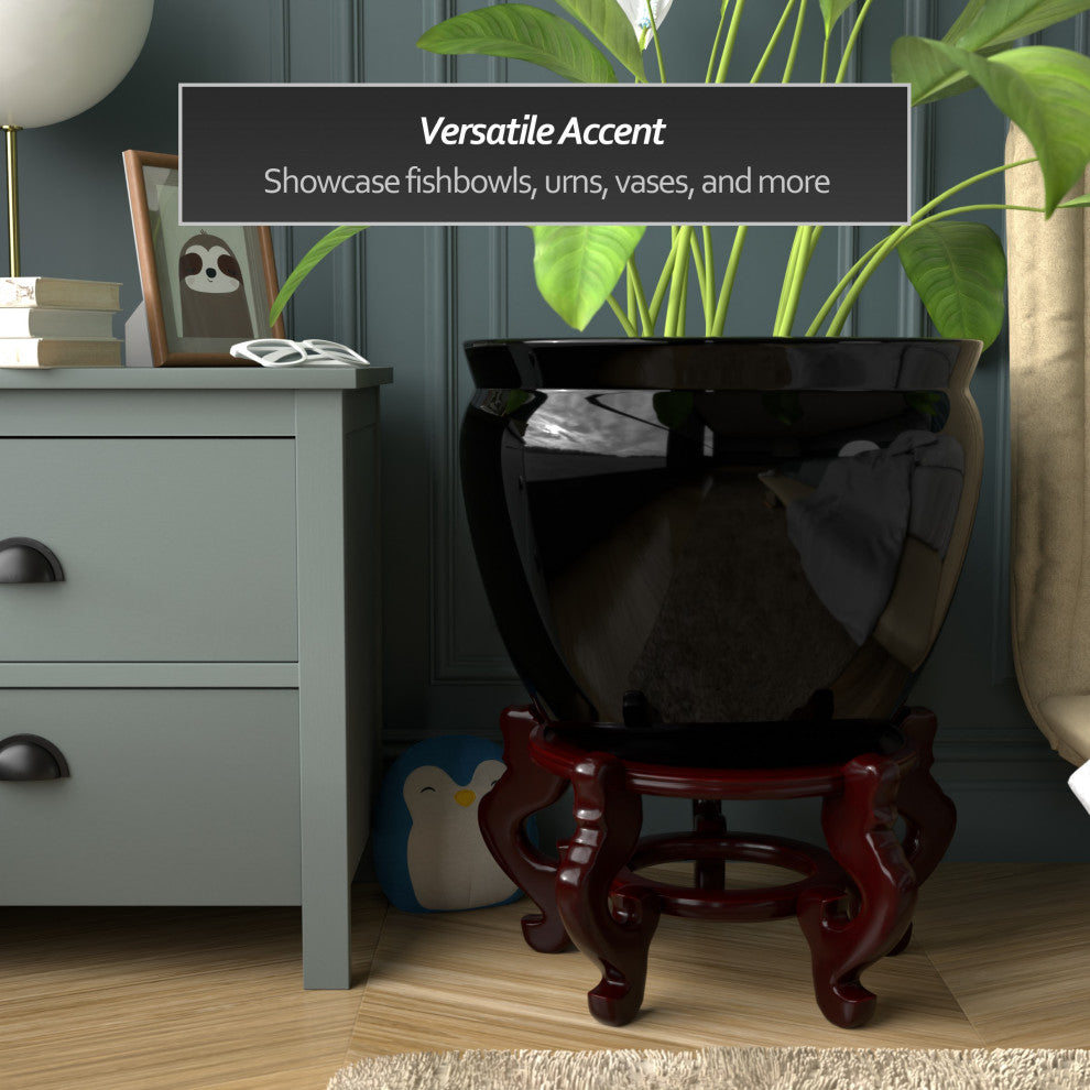 Rosewood Fishbowl Stand, Size 14.5" Base Diameter