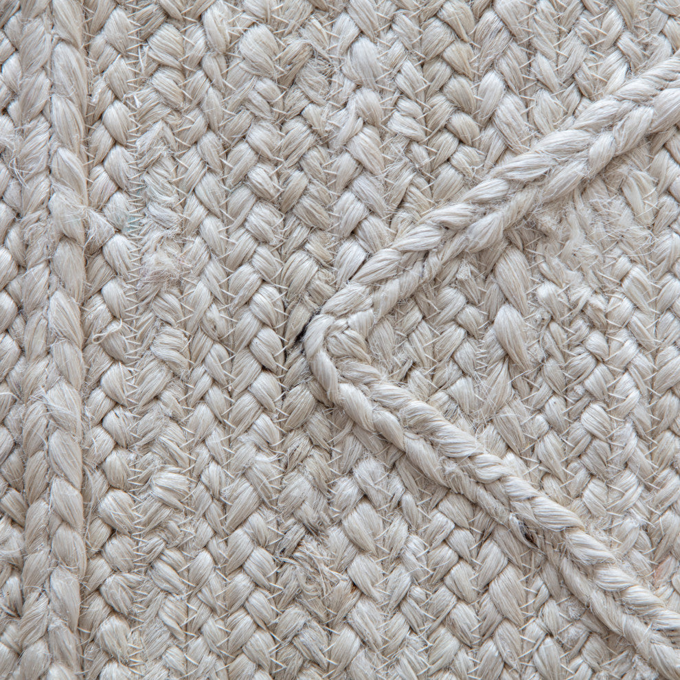9' x 12' Kresty Ivory Chevron Braided Area Rug