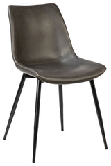 Remington PU Leather Upholstered Dining Chair, Dark Grey