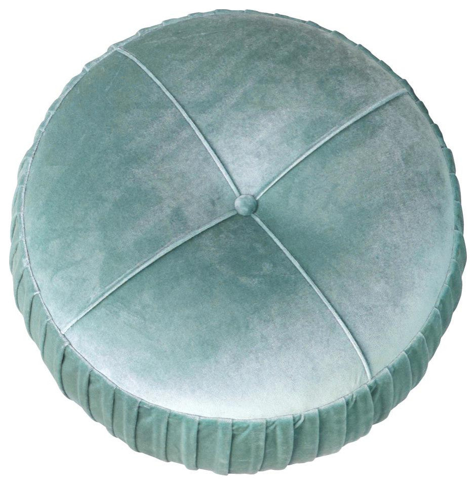 Helena Velvet Small Round Ottoman