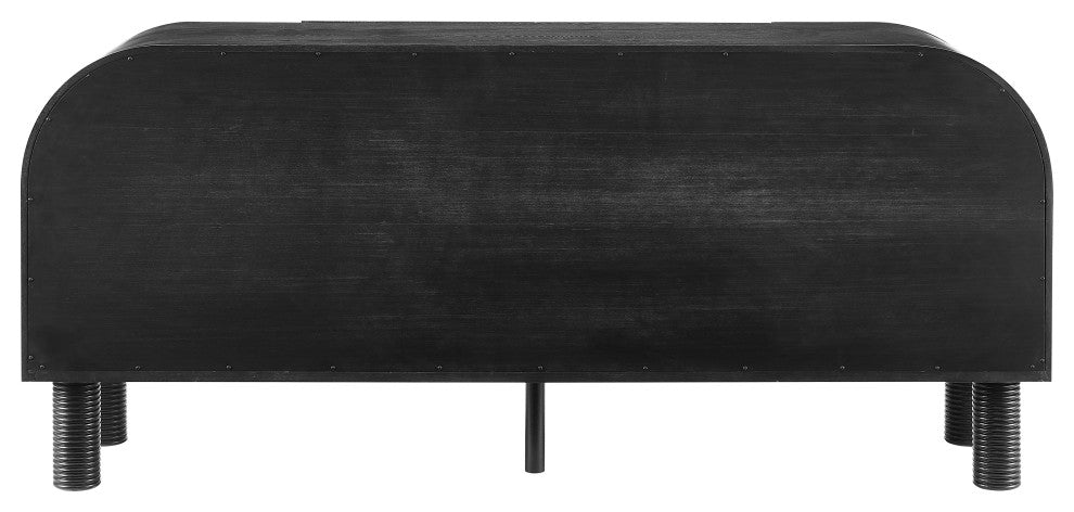 Casablanca Finished Wood Veneer Sideboard/Buffet, Black