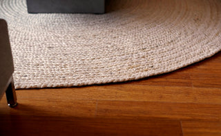 Kerala Jute Area Rug, Ivory, 6' Round