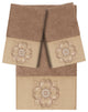 100% Turkish Cotton Alyssa 3-Piece Embellished Towel Set, Latte