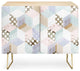 Deny Designs Geometric Pastel Cubes Credenza, Birch, Gold Steel Legs