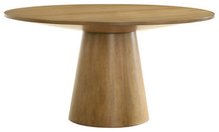 Jasper White 59"W Contemporary Round Dining Table with Pedestal Base, Driftwood