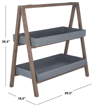 Safavieh Danser Patio Shelf, Dark Walnut/Grey