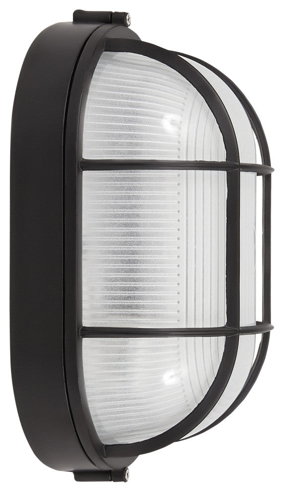 Access Lighting Nauticus Wet Loc 6.5" Bulkhead, Black/Frosted - 20292-BL-FST