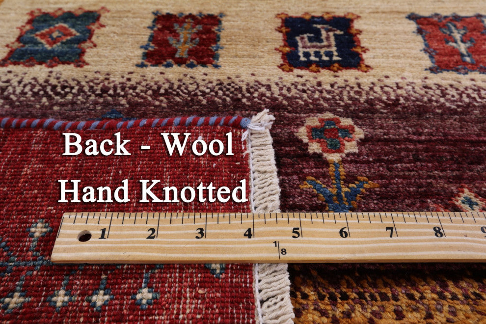 5' 0" X 6' 7" Tribal Persian Gabbeh Hand Knotted Wool Rug Q8175
