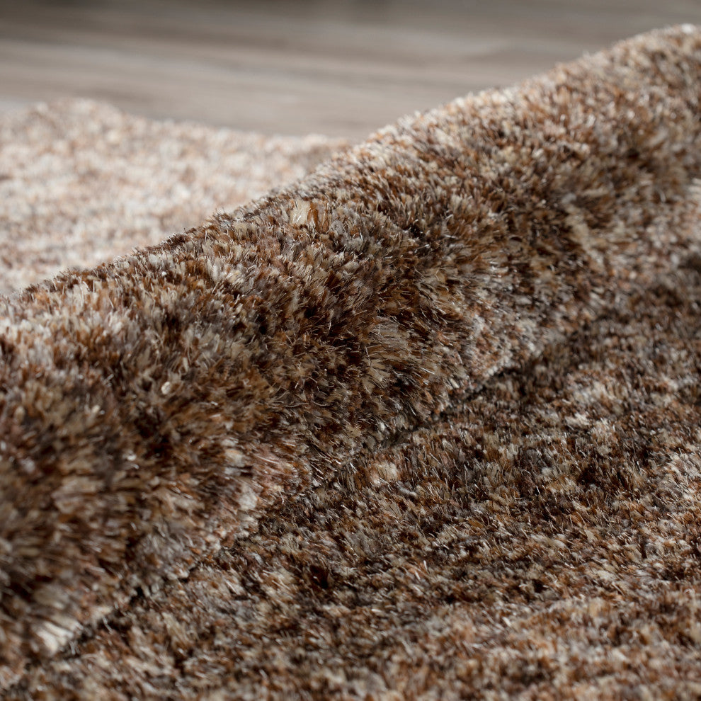 Addison Retreat Casual Multi-Tonal Shag Area Rug, 8'x10', Fudge, Art22Fu8X10