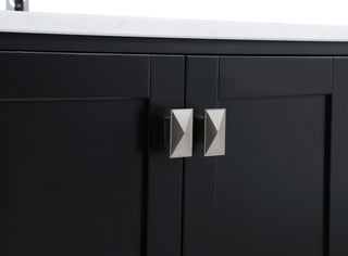 Iris 42" Single Bathroom Vanity, Black With Backsplash