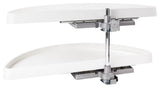 38" Half-Moon Lazy Susan Set with White Plastic Trays
