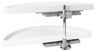 38" Half-Moon Lazy Susan Set with White Plastic Trays