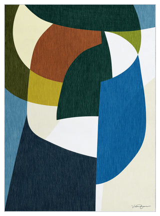 Melding forms I Geometric Art Area Rug, 7.5'x10.3'