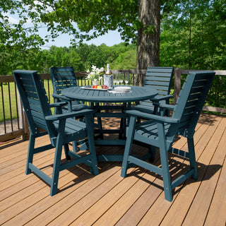 Weatherly 5-Piece Round Dining Set, Nantucket Blue