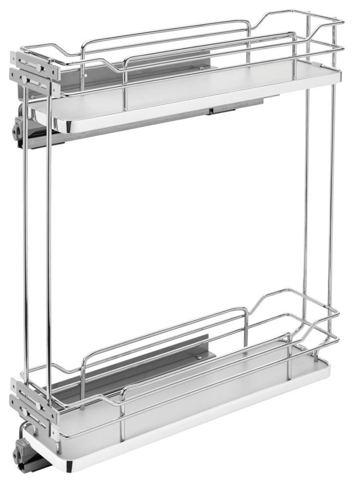 Two-Tier Sold Surface Pull Out Organizers With Soft Close, Gray, 5"