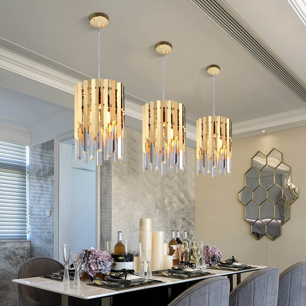 Gold Plated Crystal Pendant Fixture By Morsale