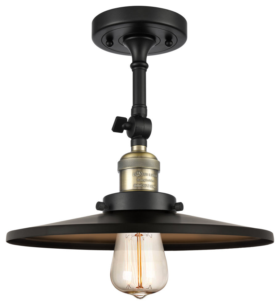 INNOVATIONS LIGHTING 201F-BAB-MFR-BK-12 1 Light inch Semi-Flush Mount