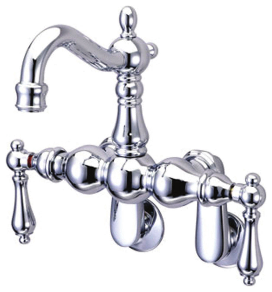 Kingston Brass Adjustable Center Wall Mount Tub Faucet, Polished Chrome