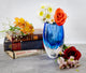 Azure Art Glass Vase 6"