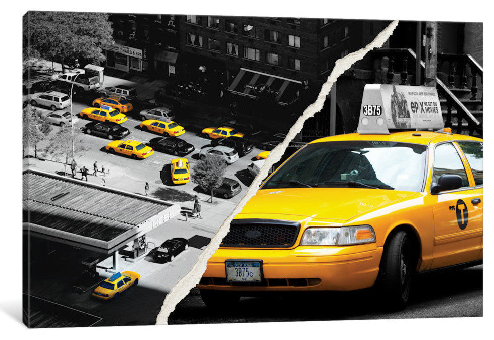 "Dual Torn Series New York Taxis" by Philippe Hugonnard, 18x12x1.5, 1-Piece