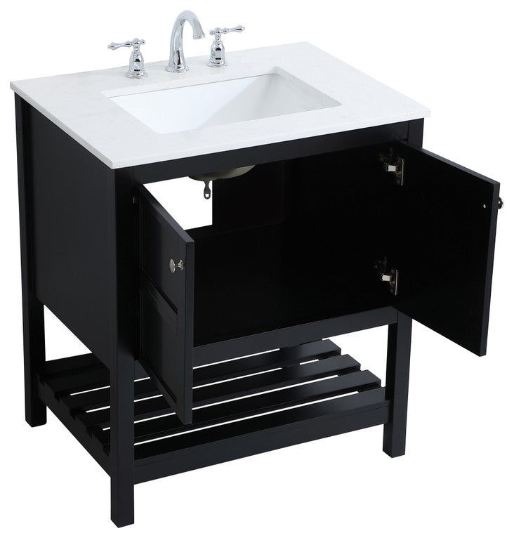 Tucker Black 30" Single Sink Bathroom Vanity