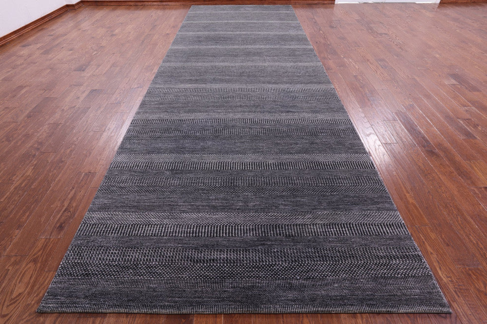 6' 0" X 18' 0" Wool and Silk Hand Knotted Savannah Grass Rug Q11988