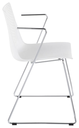 Lumisource Matcha Chair, Chrome and White, Set of 2