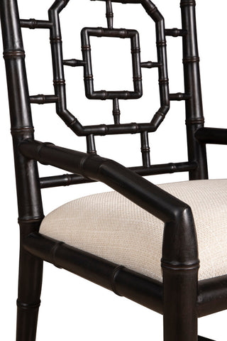 Lahara Mahogany Upholstered Dining Chair, Black