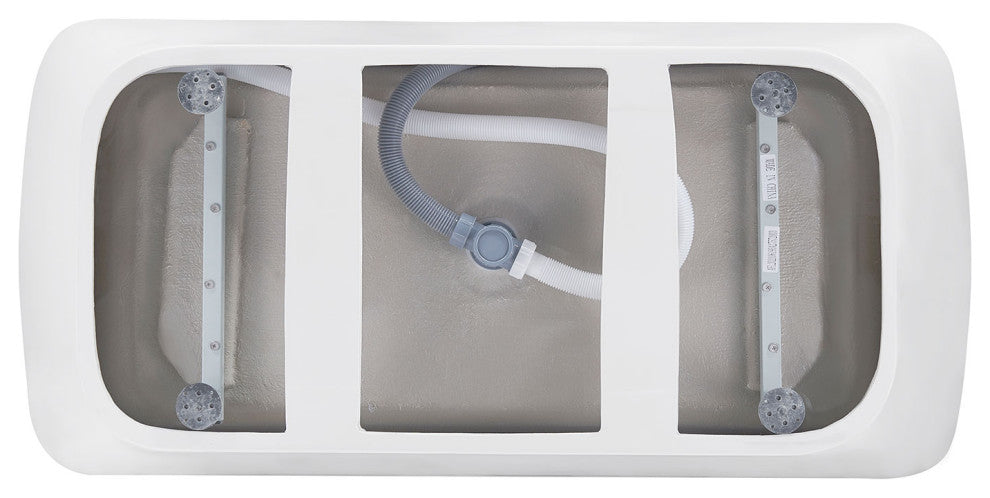 59" Acrylic Roll-Top Flatbottom Non-Whirlpool Bathtub, White