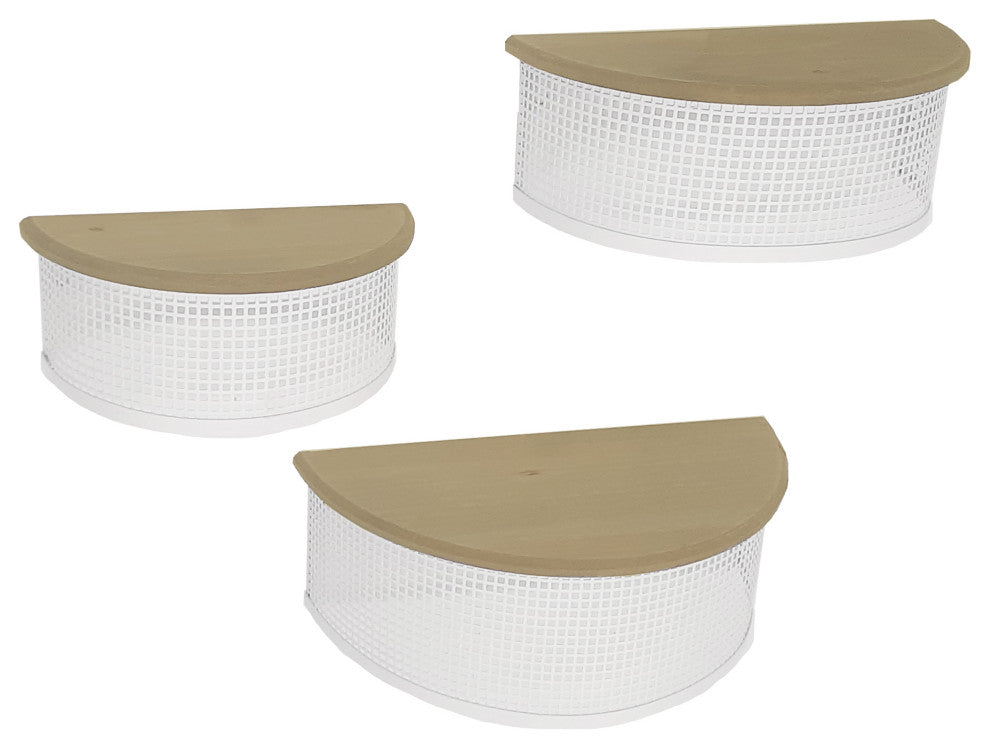 Floating Wall Shelves, 3-Tier Wood Shelves