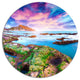Sunset From The Giallonardo Beach, Landscape Round Wall Art, 11"