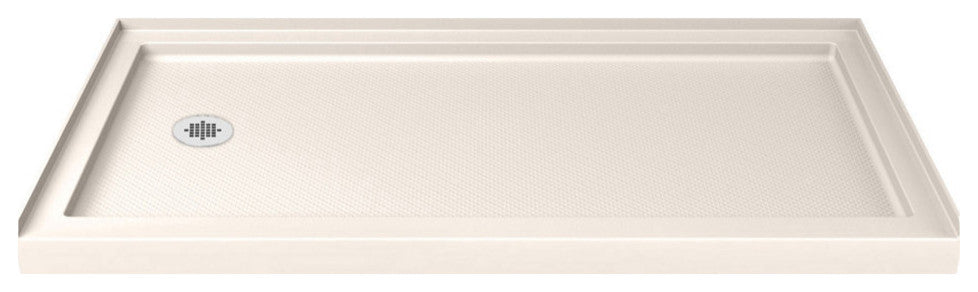 Single Threshold Shower Base, Biscuit Color, Left Hand Drain
