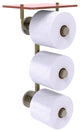 Prestige Skyline 3 Roll Toilet Paper Holder with Wood Shelf, Antique Brass