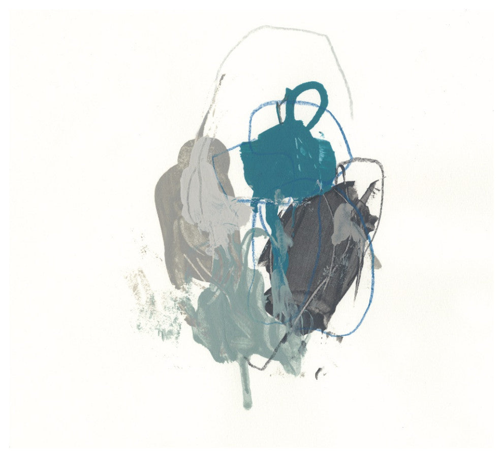 "Teal Gesture I" Fine Art Giant Canvas Print, 84"x84"