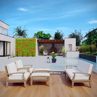 Natural White Marina 6 Piece Outdoor Patio Teak Set