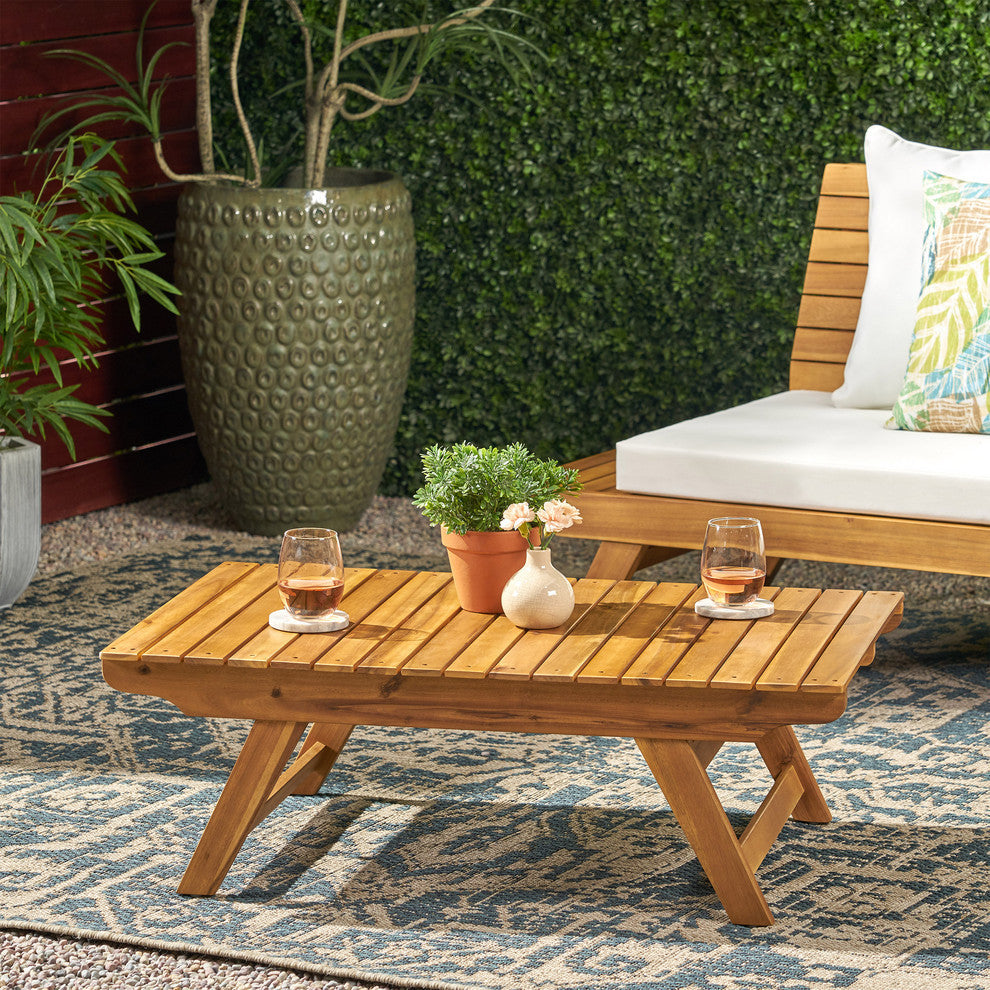 Kailee Outdoor Wooden Coffee Table, Teak