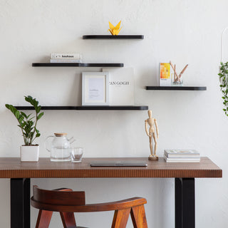 Dale Set of 4 Wall Mounted Shelves, Black