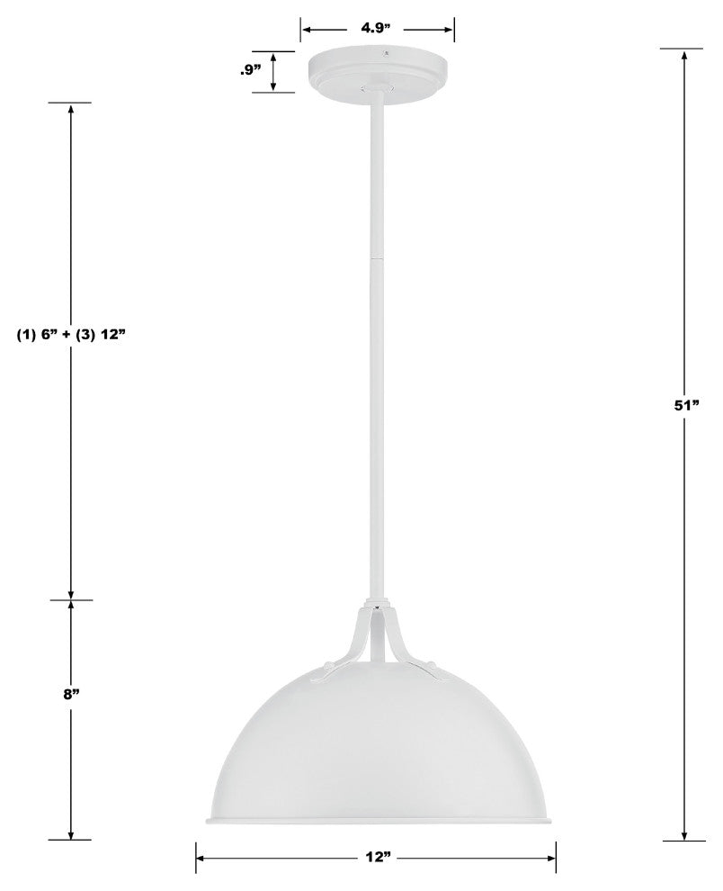 Soto 1-Light White Pendant