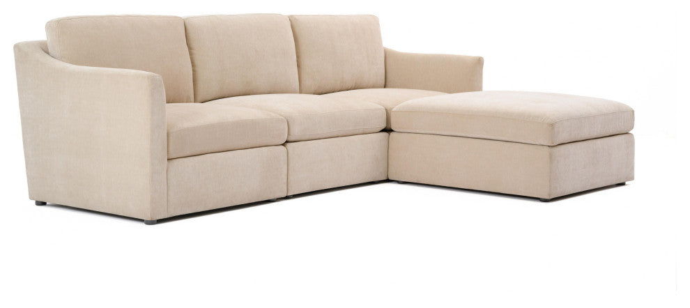 Aiden Beige Modular Small Chaise Sectional - Beige