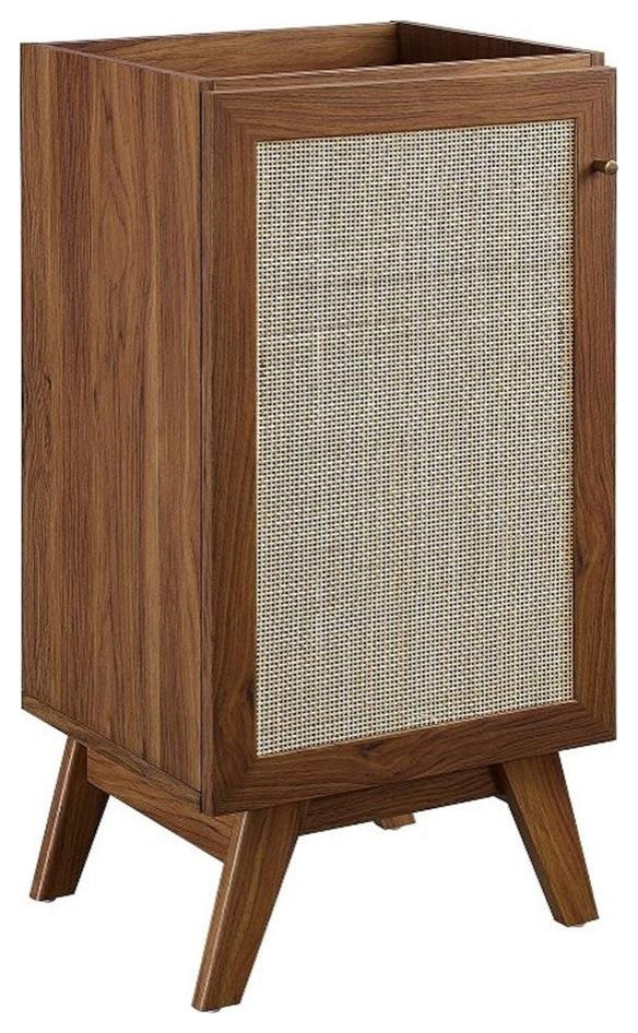 Modway Soma 18" Adjustable Shelf Wood Bathroom Vanity Cabinet in Walnut