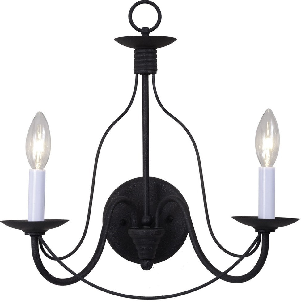 2-Light Antique Iron Interior Sconce