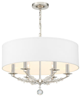 Crystorama 8016-PN, 6-Light Chandelier, Polished Nickel