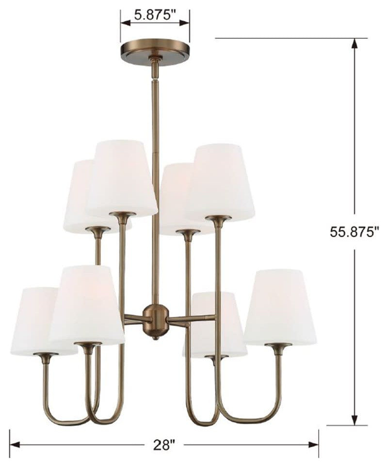 Crystorama Lighting Group KEE-A3008 Keenan 8 Light 28"W Abstract - Black Forged