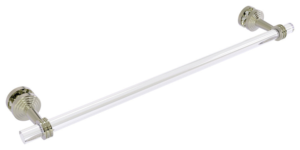 Pacific Beach 24" Shower Door Towel Bar with Dotted Accents, Polished Nickel