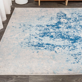 Dune Modern Abstract Area Rug, Cream/Blue, 8x10
