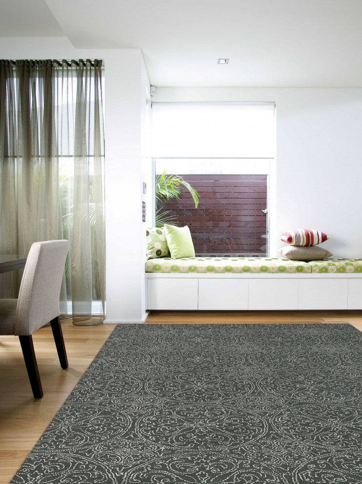 8" X11" X 0.5" Gray Wool Area Rug